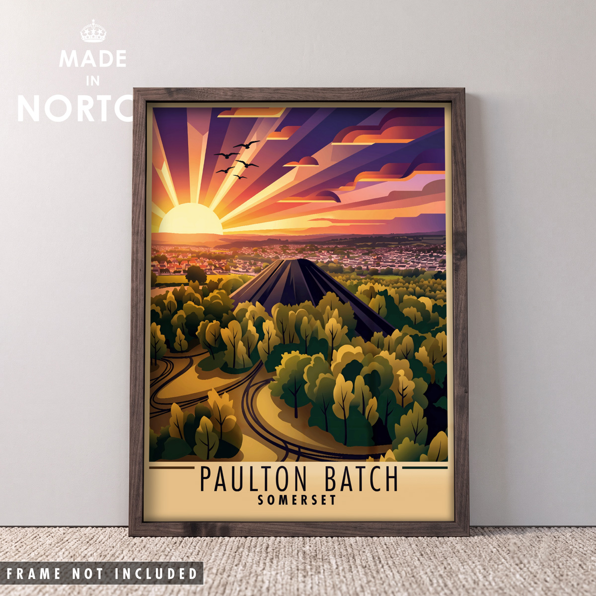 Paulton Batch, Somerset, Art Deco Poster Print - Image 4