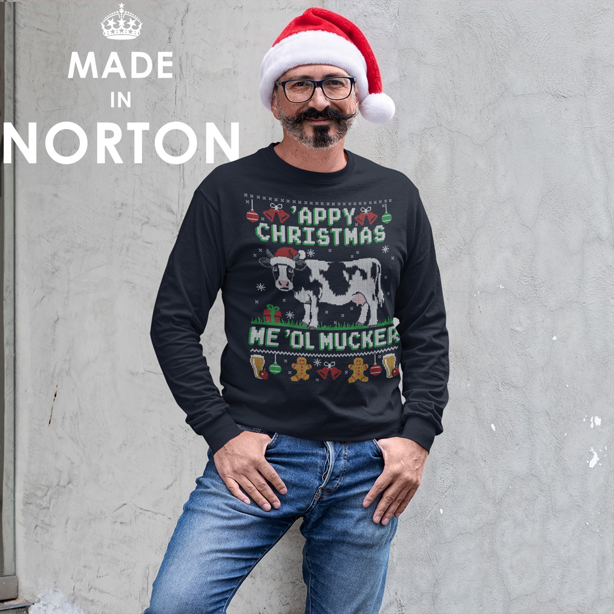 Happy Christmas Me Ol' Mucker Christmas Jumper - Image 2